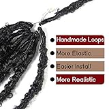 30 Inch Light Weight Butterfly Locs Crochet Hair 6 Packs Long Black Distressed Butterfly Faux Locs Crochet Hair, 1B