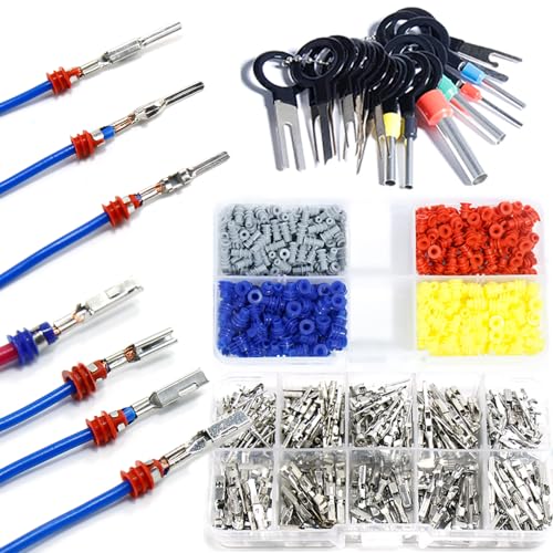 shengbowi Connector Pins Crimped Terminal Automotive Car kit Electrical 1/1.5/1.8/2.2/2.8/3.5mm Motorcycle Atv Wire Removal Non-Insulated Plug Male Female Crimp set