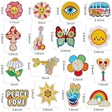 Harsgs Colorful Vintage Style Iron on Patches, Embroidered Iron/Sew Patches, Cute Applique Patches for Clothing, Jackets, Hats, Backpacks, Jeans