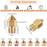 Leifide 50 Pieces 3D Printer Nozzle Cleaning Kit Includes 19 Pcs Stainless Steel Needles Cleaner Tools and 23 Pcs MK8 Nozzles Multiple Sizes Compatible with Makerbot Creality CR-10 Ender 3 5