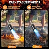 Propane Torch Weed Burner High Output 1,800,000 BTU Weed Flame Torch with 10FT Hose, Self Igniter and Turbo Trigger, 37.5" Long Arm Flamethrower for Weeding, Roofing, Melting, Garden, Driveway