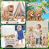 VercanMonth 12 Pieces Lion Plush Set 6 Inches Cuddly Lion Stuffed Animal Soft Cuddly Plushie for Boys Girls Birthday Favors Gifts Forest Party Decor