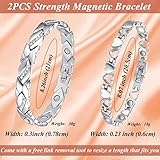 Cigmag 2PCS Magnetic Bracelets for Women Adjustable Titanium Steel Magnetic Bracelet with Strength Magnets Sizing Tool for Valentine Anniversary Jewelry Gift Set (Crystal & Love)