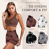 Mumucove 4 Piece Women Workout Shorts Tie Dye High Waist Butt Lift Shorts Tight Women Workout Gym Yoga Sports Shorts(Small,Tie Dye Gray, Tie Dye Brown, Tie Dye White, Tie Dye Black)