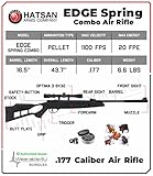 Wearable4U - Hatsan Edge .177 Cal 1300 FPS / 20 FPE - Brake Barrel Air Rifle .177 Caliber w/ 3-9X32 Scope, QuietEnergy (QE) & Spring Piston | Small Game air Gun + 500 Pellets & 100x Targets Bundle