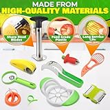 10 Pcs Fruit Slicer Set Fruit Cutting Tools - Pineapple Corer and Slicer Kiwi Cutter Apple Slicer and Corer Cantaloupe Cutter Strawberry Huller Watermelon Cutter Slicer Tool - Banana Cutter Slicer