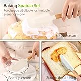 Silicone Spatula Set, Food Grade Rubber Spatula-4 Piece Nonstick Off-White Rubber Spatulas, Spoonula, Jar Scraper for Cooking, Baking, Mixing, Frosting - Heat Resistant Up to 600°F（Dishwasher Safe ）