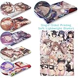 itakkaito Kawaii Cute Neko Girls Anime Soft Throw Blanket for Couch Sofa of Bed, Naked Waifu Blanket Hot Girls Multiple Anime Characters Throws Blankets Plush Blanket TV Blanket, 40x50in