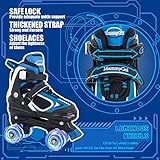 Roller Skates for Boys Girls, 4 Sizes Adjustable Quad Skates for Kids with All Light up Wheels, Full Protection for Toddler's Indoor and Outdoor