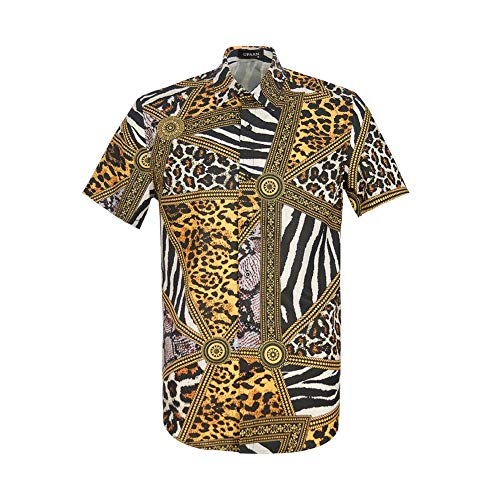 Mens Snakeskin Leopard Zebra Creative Animal 3D Printing Shirt Funny Graphic Short Sleeve Shirts