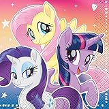 My Little Pony Birthday Party Supplies Favor Deluxe Bundle Pack Serves 16 includes 16 Plates, 16 Napkins, 1 Table Cover, 1 Banner, 16 Loot Bags, 24 Tattoos, 1 Dinosaur Sticker Sheet