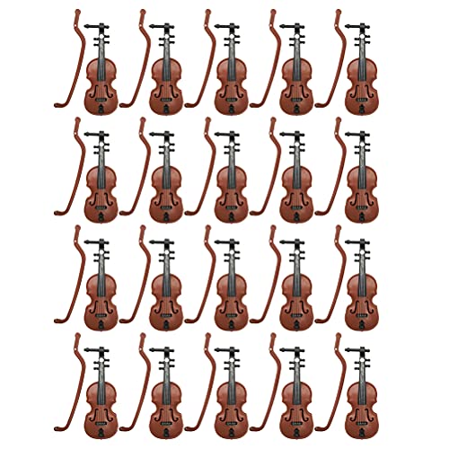 LUOZZY 40 Pcs Miniature Violin Model Tiny Violin Musical Instrument Dollhouse Mini Furniture Christmas Decoration