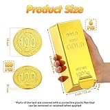 Liliful 100 Pirate Gold Coins, 6 Fake Gold Bar with 6 Canvas Money Bags Replica 6.5 Inch Fake Brick Pirate Costume Party Supplies Treasure Hunt Game Party Favors Movie Prop Money