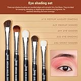 Jessup Eyeshadow Brush Set 12pcs Eye Makeup Brushes Set Professional Premium Sythetic Eye Shadow Blending Smoky Shader Concealer Brush Black T339