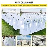 VEVOR 50 Pcs White Chair Covers Polyester Spandex Chair Cover Stretch Slipcovers for Wedding Party Dining Banquet Flat-Front Chair Covers