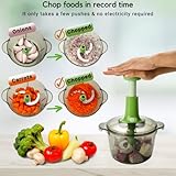 Brieftons Express Manual Food Chopper: Large 8.5-Cup, Hand Chopper Vegetable Cutter to Chop Veggies, Fruits, Herbs, Garlic Onion Chopper for Salsa, Salad, Pesto, Guacamole, Coleslaw, Indian Cooking