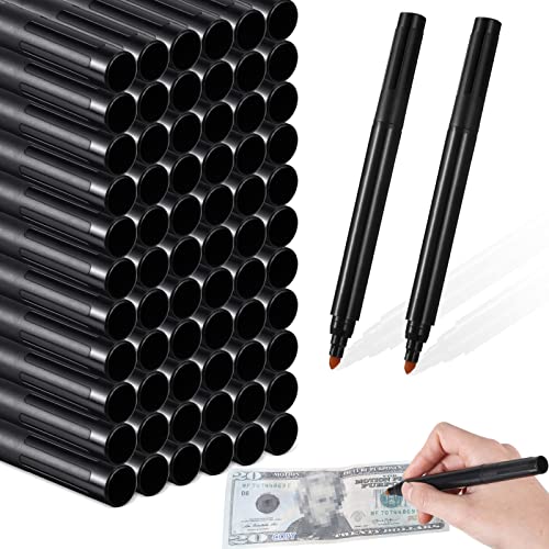 Outus 60 Pieces Counterfeit Bill Detector Marker Pen Counterfeit Money Pen Fake Money Checker Universal False Currency Pen Bills Money Loss Prevention Tester Pocket Size