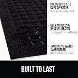 Gorilla Grip Ultra Absorbent Moisture Guard Doormat, Absorbs Up to 1.7 Cups of Water, Stain and Fade Resistant, Spiked Rubber Backing, All Weather Mats Capture Dirt, Indoor Outdoor, 29x17, Black