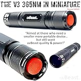 uvBeast New V3 365nm Mini - Black Light UV Flashlight – High Definition Pure Ultraviolet - Professional Grade High Power Upgraded 5 Core UV LED – USA Stock