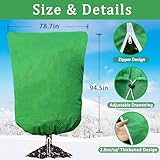 2 Packs Large Thick Plant Cover Freeze Protection - 2.8oz 78.7"×94.5" With Zip Drawstring,Garden Cloth Blanket Jacket Bag Cover Protect Outdoor Fruit Tree Potted Shrub from Winter Frost Cold Weather