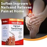 Treatonic Ingrown Toenail Treatment - Ingrown Toenail Pain Reliever and Softener Kit for Easy Trimming with Silicone Gel Toe Caps