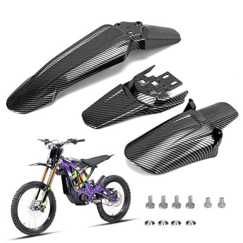 XINGWU Front Rear Fender Set for Surron Light Bee X/S Segway X160/X260 Electric Dirt Bike Fender Shock Fender for Ebikes Surron Parts Carbon Fiber Style Whole Kit