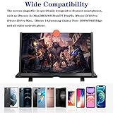 18" Screen Magnifier for Cell Phone, Mobile Phone 3D HD Magnifying Projector Screen Enlarger for Movies, Videos and Gaming, Foldable Phone Stand with Screen Amplifier,Compatible with All Phones