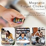 Fidget Toys for Adults, Metal Fidget Slider EDC Magnetic Haptic Fidget Clicker with 3 Noise Levels, Loud-Quieter-Quiet Adults Fidget Toy, Office Class Desk Magnetic Toys, Relief Stress and Anxiety