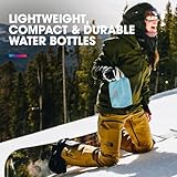 HydraPak Stow (1L, 32oz) - Collapsible Water Bottle - Ultralight & Packable Travel Bottle, Flexible Ski, Hike, Bike or Climb Squeeze Flask - Sutro Green