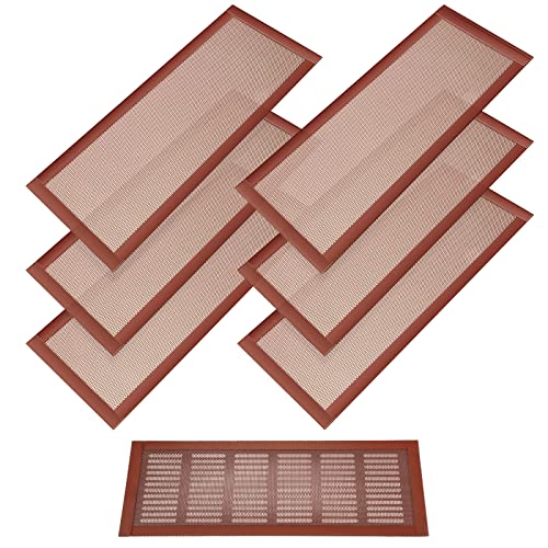 Floor Vent Covers Rectangle Air Vent Screen Cover Magnetic PVC Vent Mesh Floor Register Cover Plastic Vent Screen for Wall Ceiling Floor Catch Debris Hair Insect (Brown, 4 x 10 Inch)