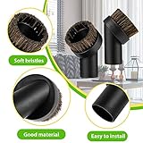 Honoson 2 Pack Vacuum Brush Attachment Round Dust Brush Bristle Cleaner Attachment 1-1/4 Inch Black Replacement with 1.25 to 1.37 Inch Vacuum Hose Adapter Tool for Standard Hose