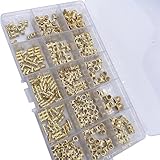 330PCS Copper Flower Nut Combination Box Set M2 M3 M4 M5 Size Cylinder Knurled Nuts Assortment Kit Brass Heat Set Insert for Plastic and 3D Printing Components