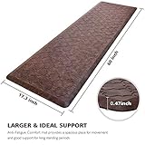 WISELIFE Kitchen Mat Cushioned Anti Fatigue Floor Mat,17.3"x60", Thick Non Slip Waterproof Kitchen Rugs and Mats, Standing Mat for Floor,Home,Office,Desk,Sink, Brown