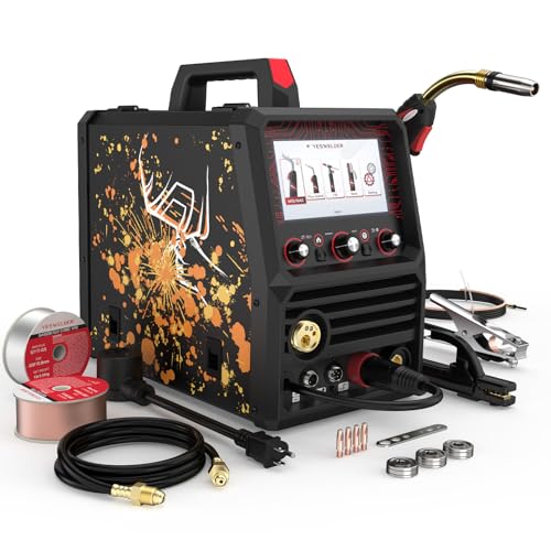 YESWELDER Firstess DP200 Dual Pulse,7-Inch LCD Screen 120/240V Dual Voltage MIG Welder,MIG/Pulsed MIG/Flux Core/Spool Gun MIG/Lift TIG/Stick Multiprocess Welding Machine Graffiti Version