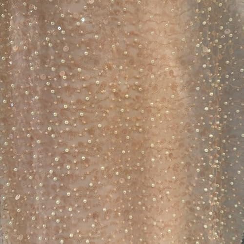 Generic Sequined Lace Fabric Embroidery for Clothing Accessories, Dresses, Jackets, Skirts, Blouses and More, Assorted Colors (Gold)