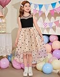 Arshiner Formal Dress for Girls Tulle Summer Special Occasion High Low Twirly Sundress Black Star