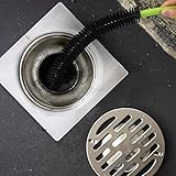 Sewer Drain Brush, Drain Clog Remover, 17inch Flexible Long Pipe Snake Hair Clogs Catcher Cleaner Tool for Toilet, Kitchen Sink, Sewer Drain, Bathroom Tub