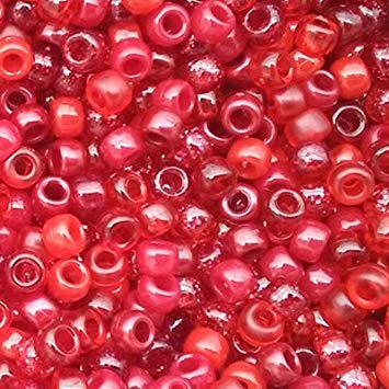 Red Berry Multicolor Mix Plastic Pony Beads, 6x9mm, 1000 Beads