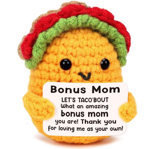 Mothers Day Birthday Gifts for Stepmom Bonus Mom Gift from Daughter, Funny Stepmom Birthday Gifts Ideas from Son - Handmade Crochet Cute Unique I Love Best Steped Mom Ever Easter Christmas 2025 Gift