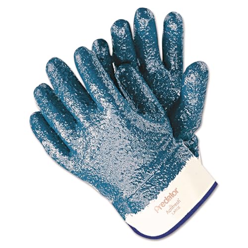 MCR Safety 9761R-L Predator Rough Finish Nitrile Coated Glove, Large, Blue (Pack of 12)