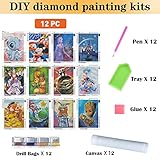 FFPTBNYX 12 Pack Diamond Painting Kits for Adults 5D DIY Diamond Art Kit Paint with Round Full Drill Diamonds for Beginners Gem Paintings Art for Home Wall Decor Gifts(12X16 Inch)