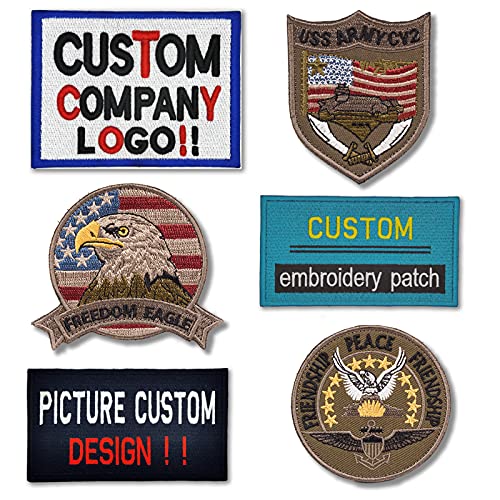 Boombala Custom Embroidery Patches Badges Armbands Cloth Labels Company Logo School Logo Any Size Any Logo Sew on Iron on pin on Hook & Loop