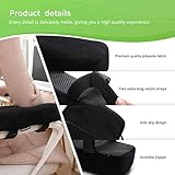 LargeLeaf Extra Thick 2 inches Chair armrest Cushions Elbow Pillow Pressure Relief Office Chair Gaming Chair armrest with Memory Foam armrest Pads 2-Piece Set of Chair (Black)