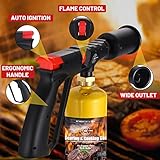 KookCook Propane Cooking Torch Kit with 2x Searing MAPP Gas Tanks Grill Torch Gun for Sous Vide Map Pro Gas Torch Kits Camp Fire Starter Charcoal Torch Lighter Blow-Torch for Cooking BBQ Flamethrower