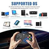 EasySMX Wireless Gaming Controller for Windows PC/Steam Deck/PS3/Android TV BOX, Dual Vibrate Plug and Play Gamepad Joystick with 4 Customized Keys, Battery Up to 14 Hours, Work for Nintendo Switch