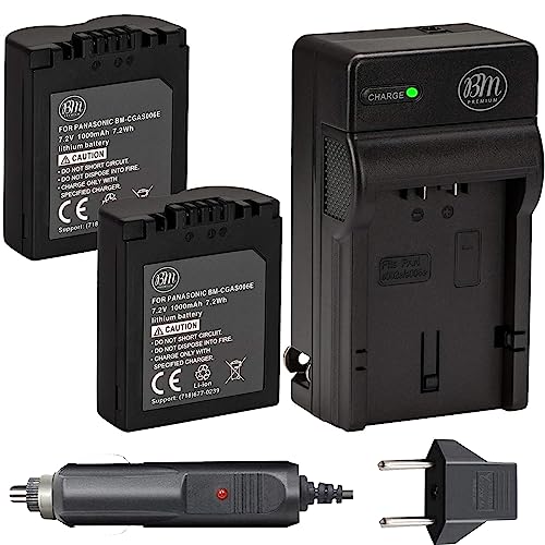 BM Premium Pack of 2 CGA-S006 Batteries and Battery Charger for Panasonic Lumix DMC-FZ7, DMC-FZ8, DMC-FZ18, DMC-FZ28, DMC-FZ30, DMC-FZ35, DMC-FZ38, DMC-FZ50 Digital Camera