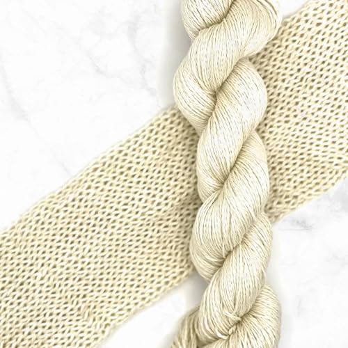 Exotica Blend Yarn | 70% Superwash Merino, 20% Mulberry Silk, 10% Cashmere | Fingering, Sport Weight | 100% Natural White Undyed, 375 Yards per Hank | Knitting, Crochet, Dyeing & Weaving (2 Skeins)