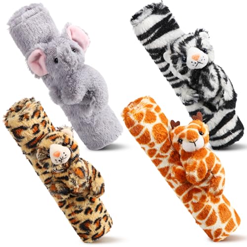 Datanly 4 Pcs Animal Car Seat Belt Covers Plush Seatbelt Strap Cover Soft Seatbelt Shoulder Pads Seat Belt Cushion Decorative Padded Vehicle Accessory for Kids Adults(Forest)