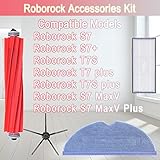 25 pack S7 Replacement Parts Kit fo Rob-orock S7 S7 Plus S7 MaxV S7 MaxV Plus T7 T7S Robotics,s7 accessories:3 Main Brush,6 Filter,6 Mopping Cloth,10 Side Brush,1 Cleaning Tool