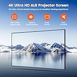 BIGASUO 100 inch ALR Projector Screen, 1.6 Gain Ambient Light Rejecting Projection Screen, 16:9 Anti-Crease Indoor Fixed Frame Projector Screen, 4K HD 3D Movie Screen for Home Theater, Easy to Instal